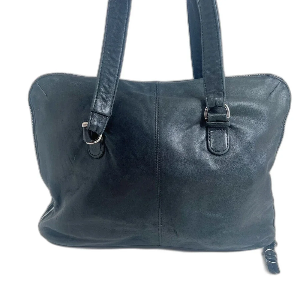 Latico Black Leather Laptop Bag Satchel Messenger Bag Work Bag